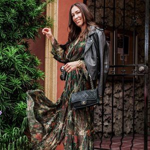 Ba&sh Hendrix Metallic Plissé Maxi Dress